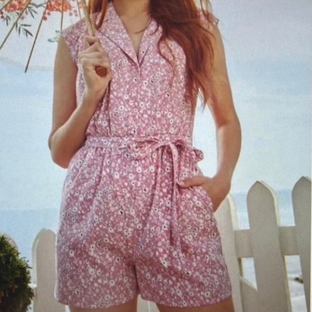 Modcloth Romper Women’s Sz 2x Pink Read It And Steep Floral Feminine